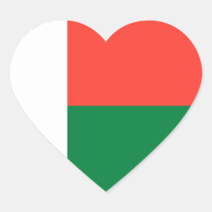 Sticker Cœur Madagascar - Drapeau malgache