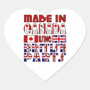 Sticker Cœur Made Canada British Parts