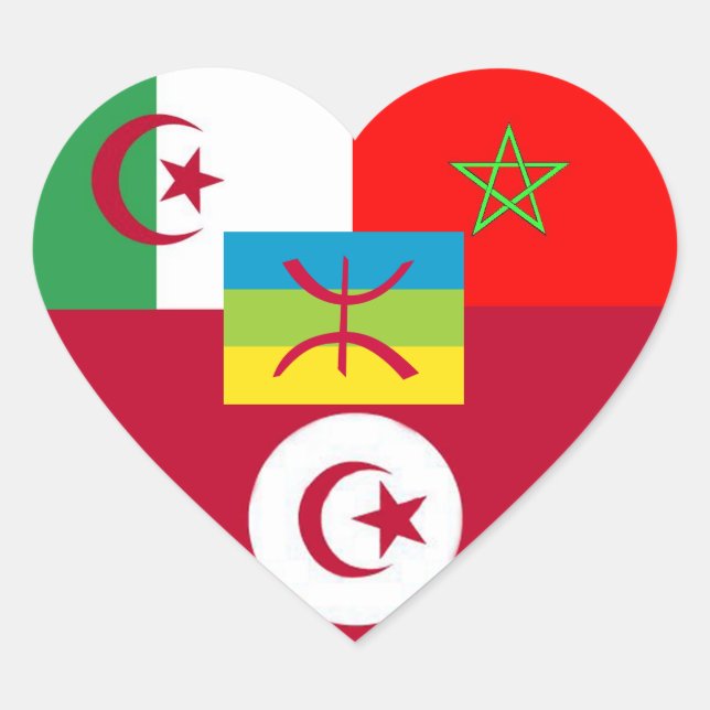 Sticker Cœur maghreb uni (Devant)