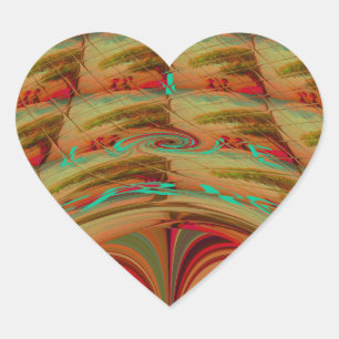 Sticker Cœur Magnifique Africain traditionnel Golden Brown Moti