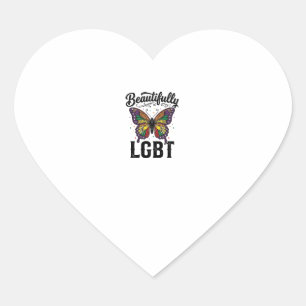 Sticker Cœur Magnifique Chemise LGBT Papillon Vintage Fierté_1