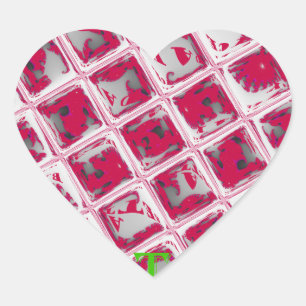 Sticker Cœur Magnifique Incroyable Art Miroir Image Rouge Éléga