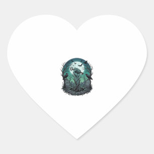 Sticker Cœur Main de Zombie Mors Clé de Squelette Pierres Tomba