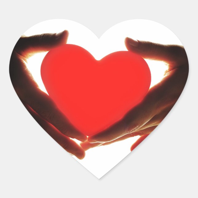 Sticker Cœur Mains tenant coeur (Devant)