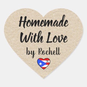 Sticker Cœur Maison faite avec amour Porto Rico dans Heart Busi