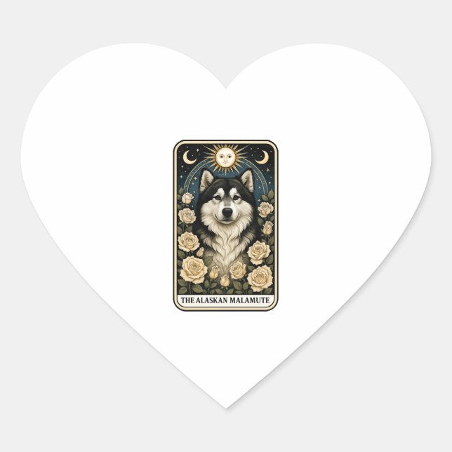 Sticker Cœur Malamute d'Alaska (Devant)