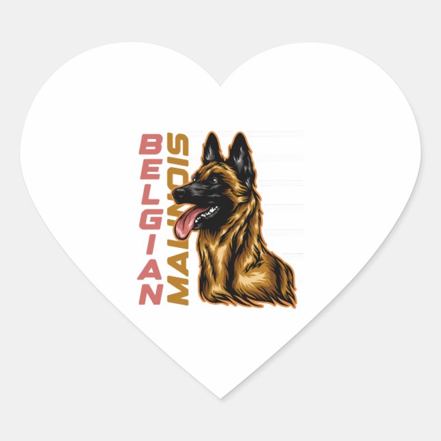Sticker Cœur Malinois belge (Devant)
