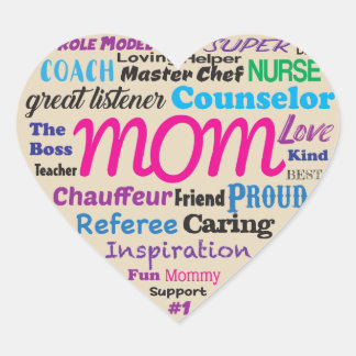 Sticker Cœur Maman, Coeur de mots - Glossy