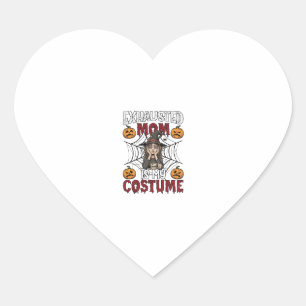 Sticker Cœur Maman Épuisée Est Costume Sorcière Halloween Café
