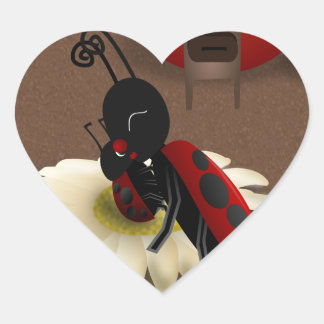Sticker Cœur Maman Ladybug embrasse son bébé
