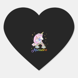 Sticker Cœur Maman MamaCorn Drôle de Licorne Cadeau de Fête des