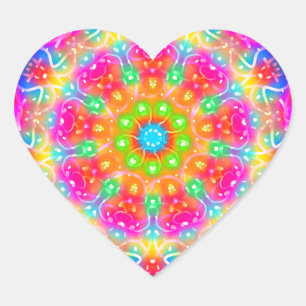 Sticker Cœur Mandala Design du Paradis Rose