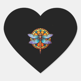 Sticker Cœur Mandala Libellule Lumineuse Géométrie Sacrée Spiri