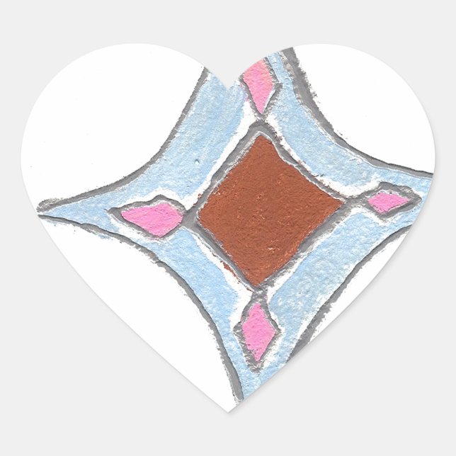 Sticker Cœur Mandala Oil Peinture Art Imprimer (Devant)