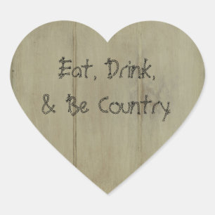 Sticker Cœur Manger Boire et être Country
