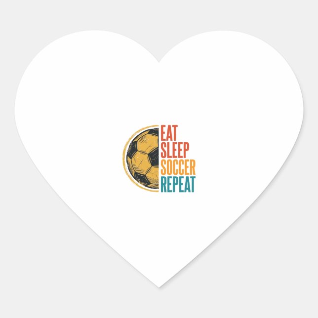 Sticker Cœur Manger Dormir Football Répéter Conception de Maill (Devant)