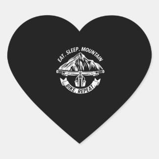 Sticker Cœur mangez dormir VTT drôle mtb vélo