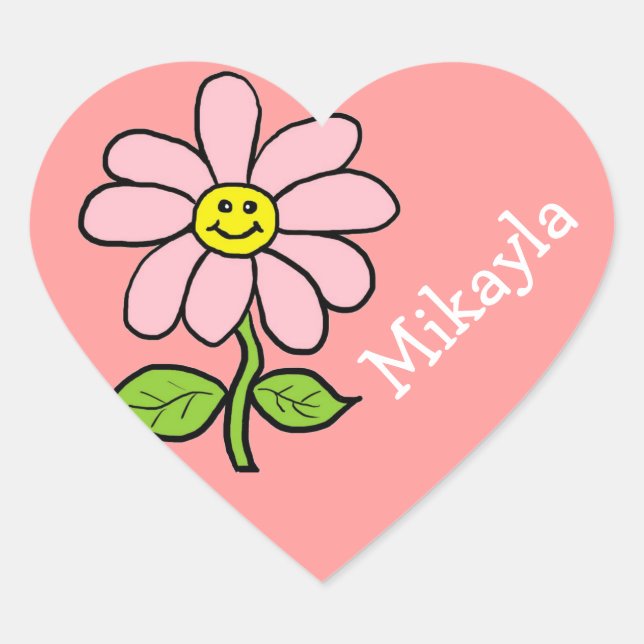 Sticker Cœur Marguerite de sourire douce (Devant)