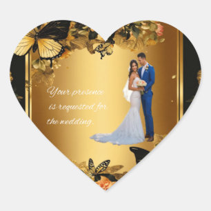 Sticker Cœur Mariage