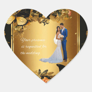 Sticker Cœur Mariage