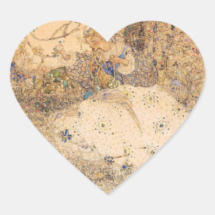 Sticker Cœur Mariage Art Nouveau Vintage Coeur