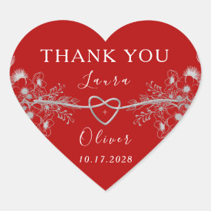 Sticker Cœur Mariage au cœur rouge