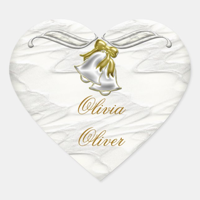 Sticker Cœur Mariage blanc (Devant)