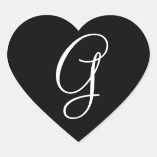 Sticker Cœur Mariage Coeurs Monogramme Lettre G Mariage Envelop