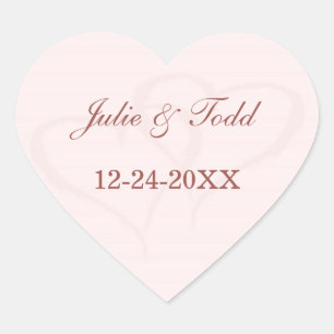 Sticker Cœur Mariage de deux coeurs