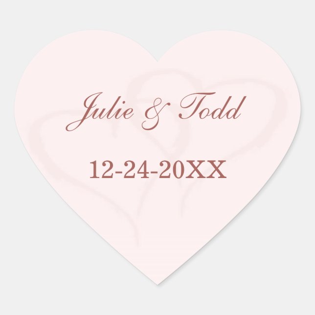 Sticker Cœur Mariage de deux coeurs (Devant)