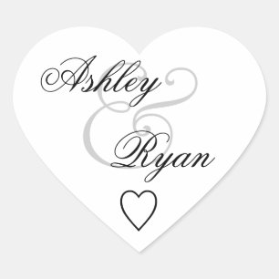 Sticker Cœur Mariage de joint d'enveloppe blanche