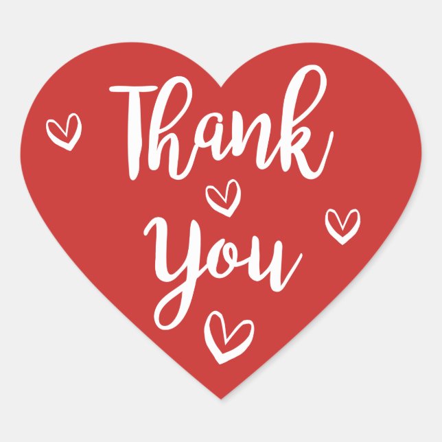 Sticker Cœur Mariage de la Bourgogne rouge Merci blanc (Devant)