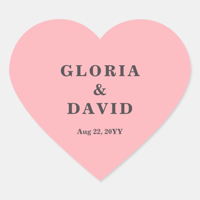 Sticker Cœur Mariage de Merci rose (Devant)