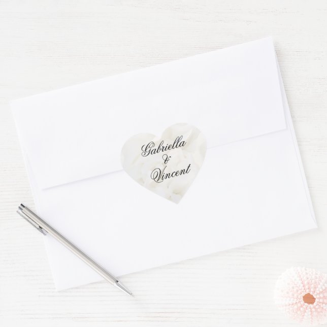 Sticker Cœur Mariage d'enveloppe à oeillet blanc (Enveloppe)