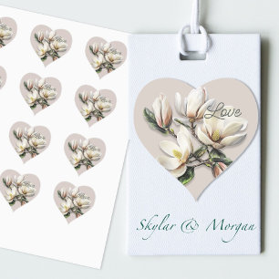 Sticker Cœur Mariage Enveloppe d'amour Sceau Magnolia Sud