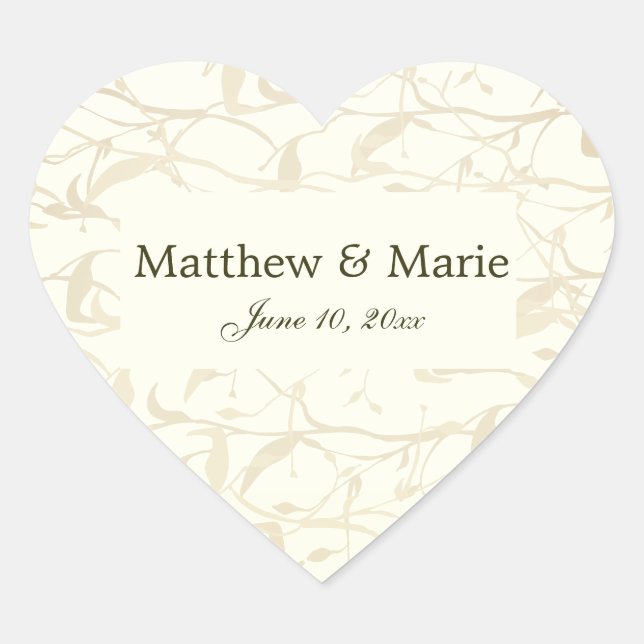 Sticker Cœur Mariage Fancy Foliage (Devant)
