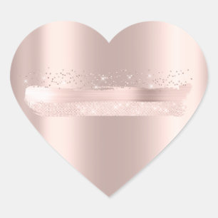 Sticker Cœur Mariage Fête de Mariage Rose Fard Rose 16ème