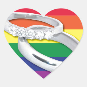 Sticker Cœur Mariage gay lesbien