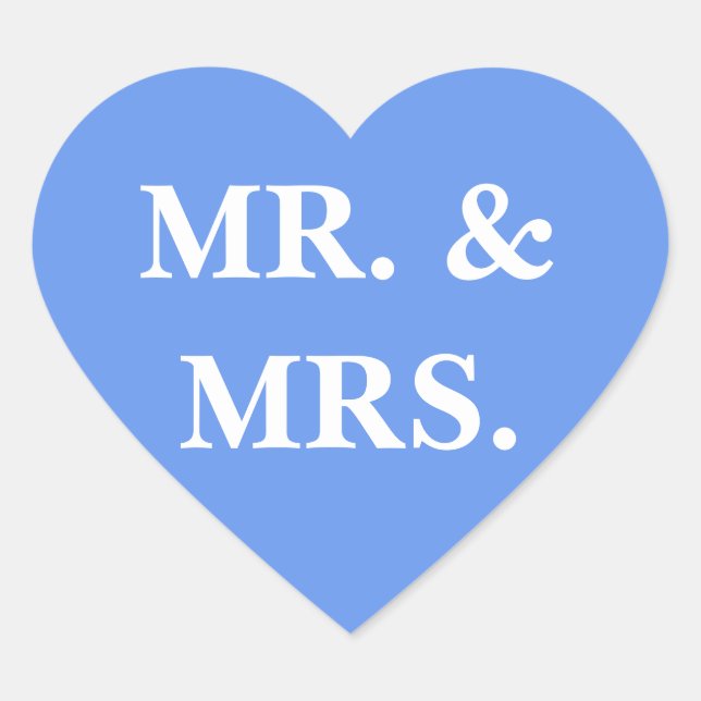 Sticker Cœur Mariage Inviter Cornflower Blue (Devant)