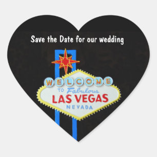 Sticker Cœur Mariage Las Vegas en forme de coeur