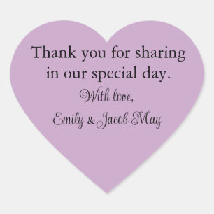 Sticker Cœur Mariage Lilac personnalisé