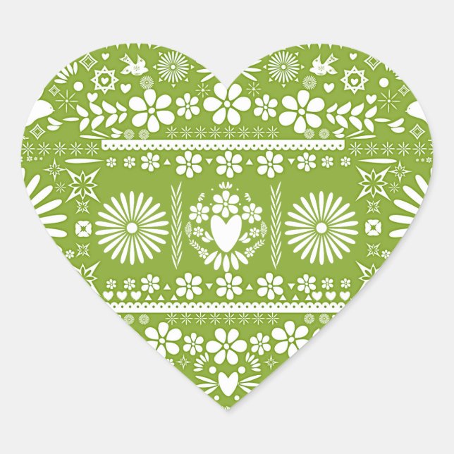 Sticker Cœur Mariage Mariage vert Picado Lime Avocado (Devant)