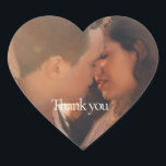 Sticker Coeur Mariage Photo<br><div class="desc">Mariage 1 photo autocollant "Merci". Juste ce que vous cherchez dans le parfait "merci". Si simple et sucré. Personnalisé avec votre photo préférée.</div>