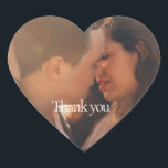 Sticker Coeur Mariage Photo<br><div class="desc">Mariage 1 photo autocollant "Merci". Juste ce que vous cherchez dans le parfait "merci". Si simple et sucré. Personnalisé avec votre photo préférée.</div>
