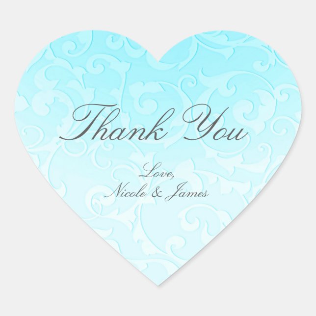 Sticker Cœur Mariage Princesse Bleu Élégant Livre de Contes Tou (Devant)