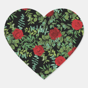 Sticker Cœur Mariage Red Rose