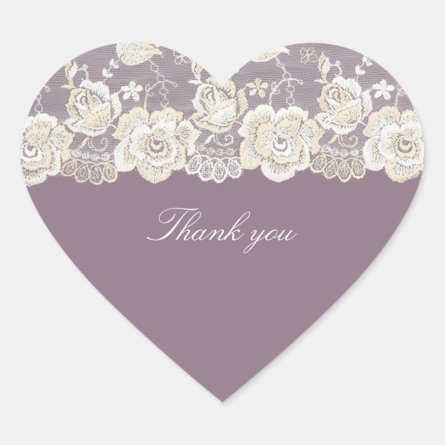 Sticker Cœur Mariage Romantique Orchidée Fleur Violette (Devant)