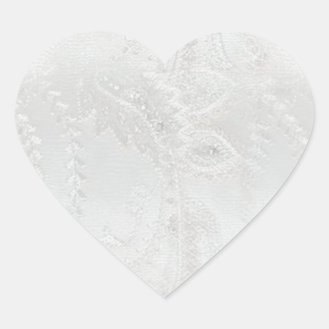 Sticker Cœur Mariage satin blanc (Devant)