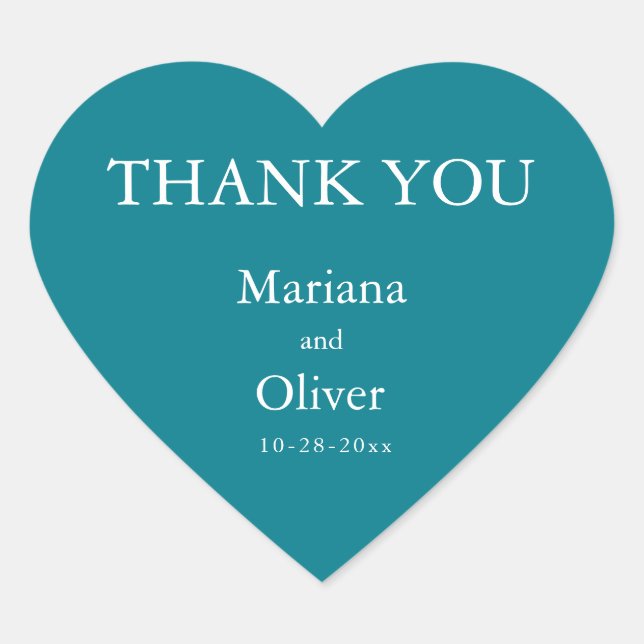 Sticker Cœur Mariage Turquoise classique (Devant)