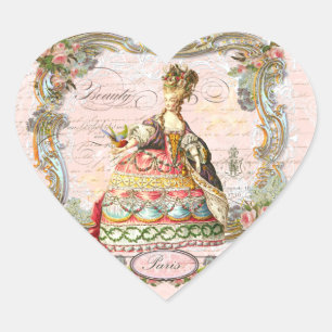 Sticker Cœur Marie Antoinette Paris Rose